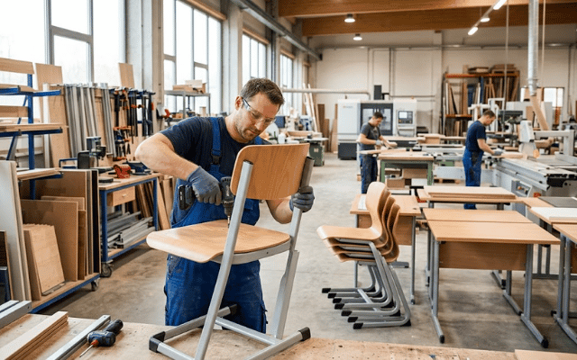 School furniture manufacturer guide: Production process, material quality, durability, ergonomics, and how to choose the right supplier for educational institutions.